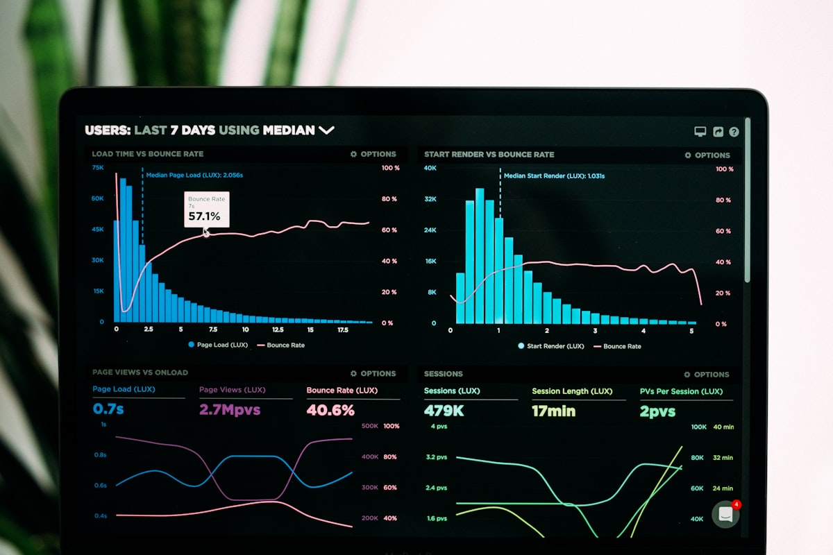 A CRM contact and deal-pipeline dashboard on a laptop screen